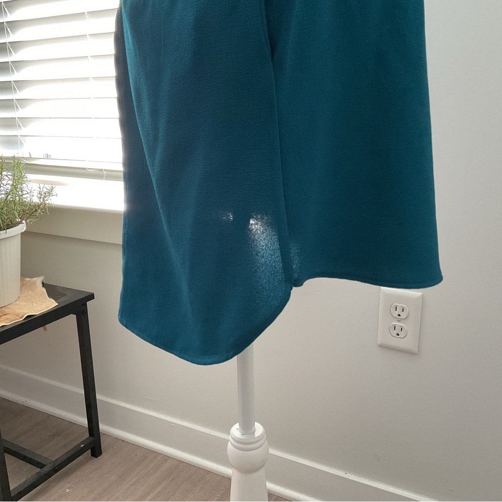 Lush teal blue SZ S shift dress. Side pockets legion knee length - Picture 5 of 5
